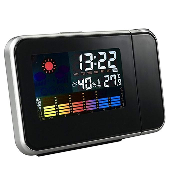 Weather LCD Digital Alarm Clock Hot Projection Backlight LED Color Display Projector Snooze Alarm Hours Clocks