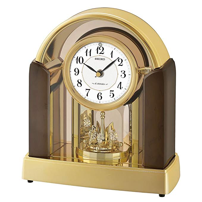 Seiko Melody Mantel Clock with Marble Stone Case made with Swarovski Crystals
