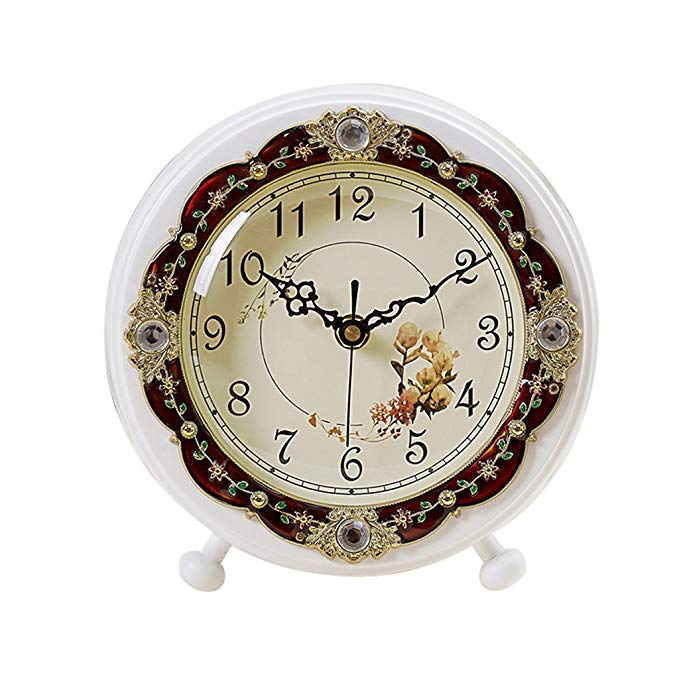 HAOFAY clock - Table Clock, European-style Living Room Bedroom Mute Creative Simple Table Clock, Desktop Bedside Clock