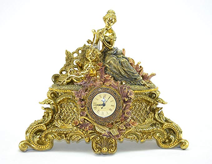 Magical Music Inpired Clock with St Cecilia and Cherub