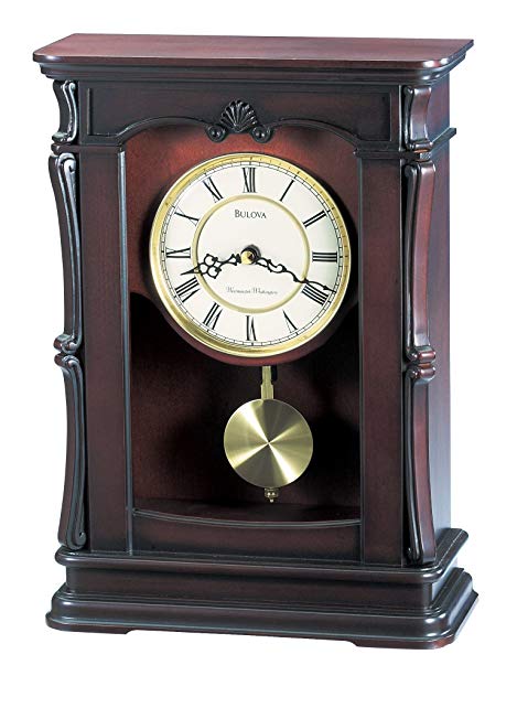 Bulova B1909 Abbeville Clock, Walnut Finish