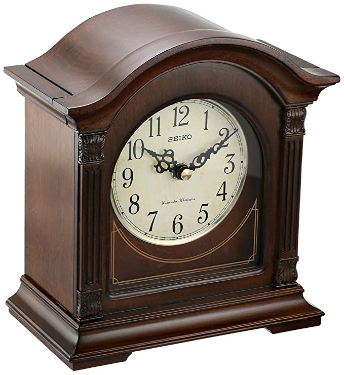 Seiko Wood Mantel Clock (Model: QXJ029BLH)