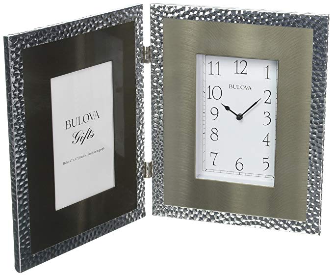 Bulova Cobblestone Mantel Clock, Silver