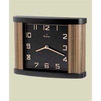Bulova Solid Wood with Satin Black Face Sierra Mantel Clock with Arabic Numerals
