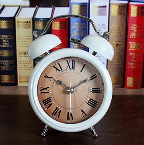 Usany Aristocratic Style Retro Antique Metal Bell Alarm Clock 3D Stereoscopic Creative Table Clock