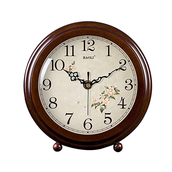 HAOFAY clock - Retro Vintage Mantel/European Modern Desktop Silent Quartz Clock Desk and Shelf Clock