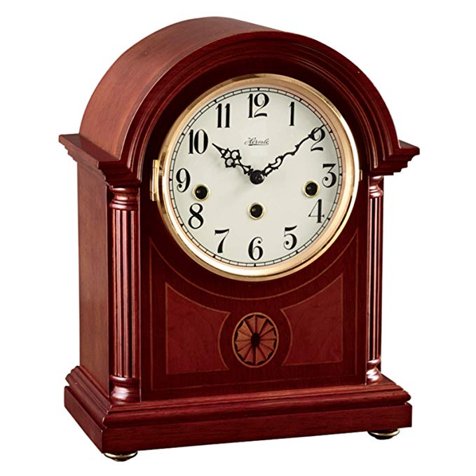 Barrister Styled Mechanical Operated Mantel Clock in Mahogany