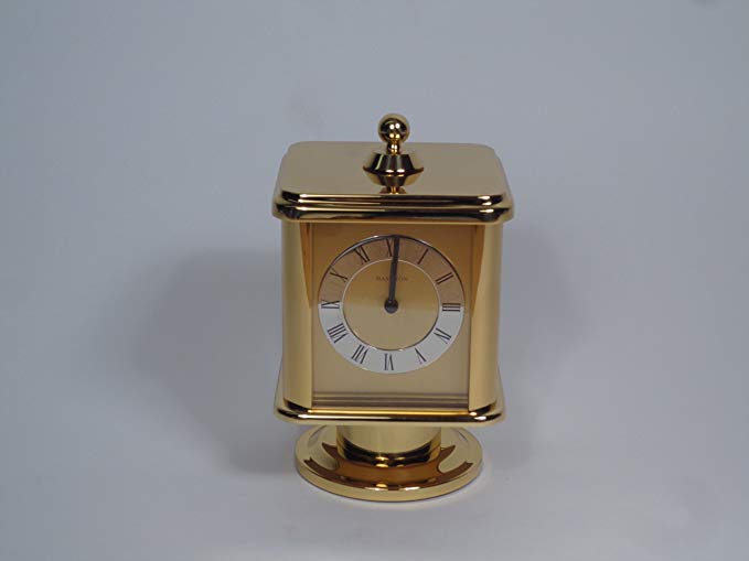 Brass Presentation Cube Desk Clock With Thermometer And Hygrometer by Hampton Haddon