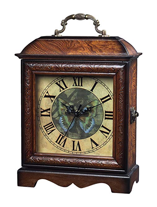 Sterling Home Wood Green Butterfly Box Clock